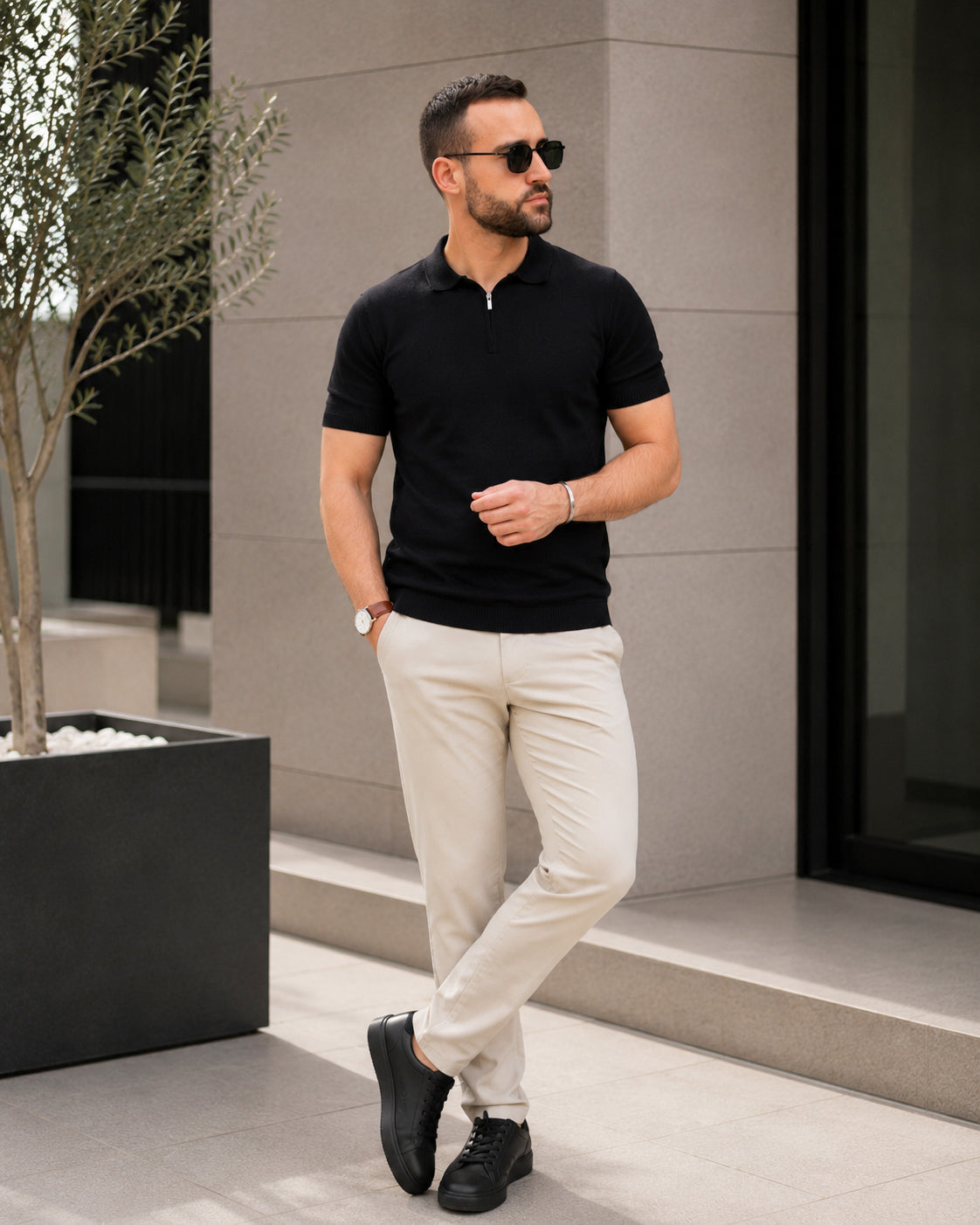 𝗢𝗹𝗱 𝗠𝗼𝗻𝗲𝘆 𝗞𝗻𝗶𝘁 | Polo - Black